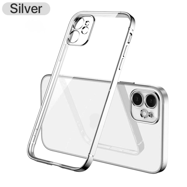Plating Square Frame Silicone Case on For iPhone 11 – AllPhonegear.com